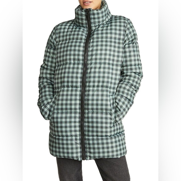 Rebecca Minkoff Jackets & Blazers - NWT Rebecca Minkoff Green and Black Gingham Plaid Puffer Jacket